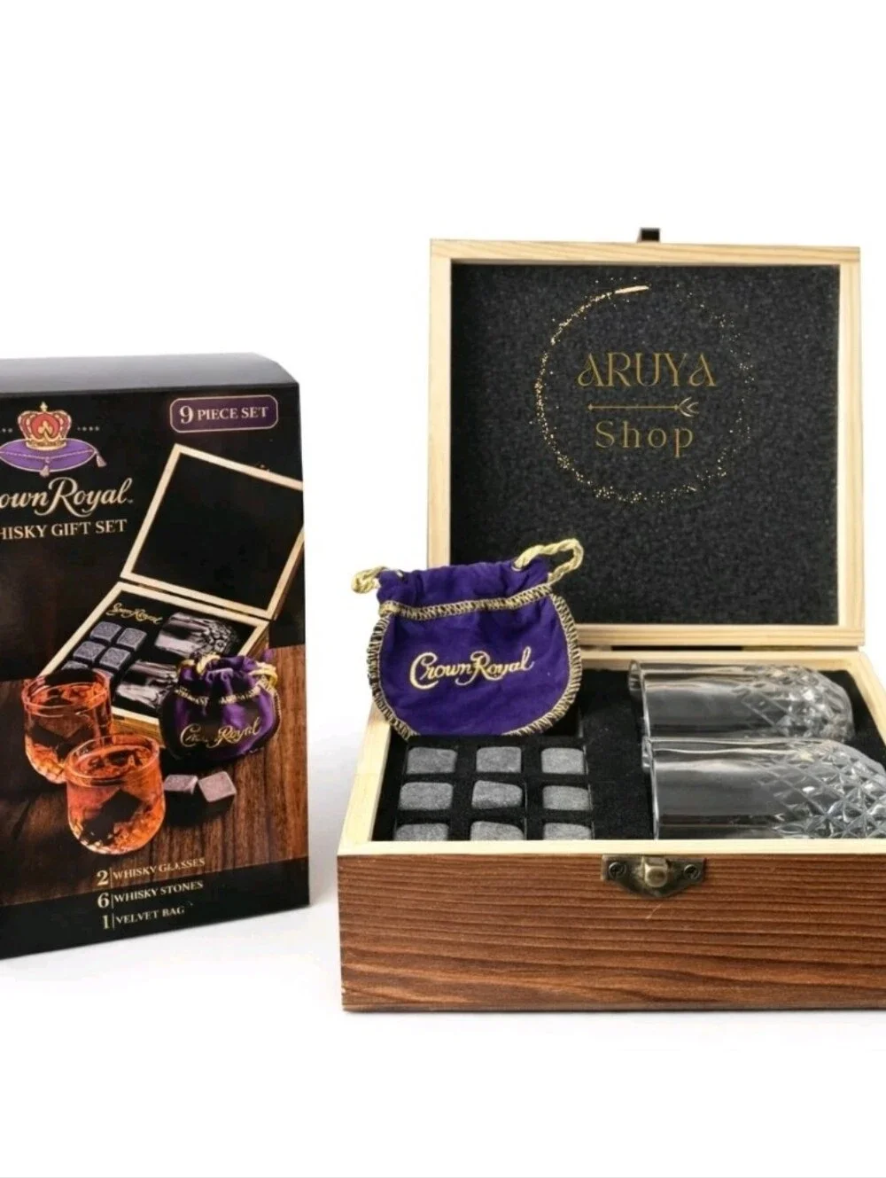 Crown Royal & Co. 9-Piece Whiskey Gift Box Set